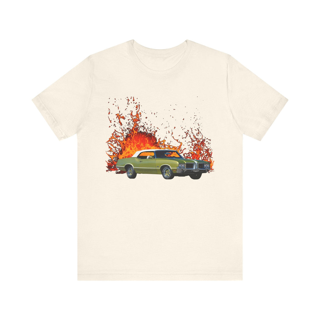 1971 Olds Cutlass 442 lava series short sleeve tee with classic car graphic.