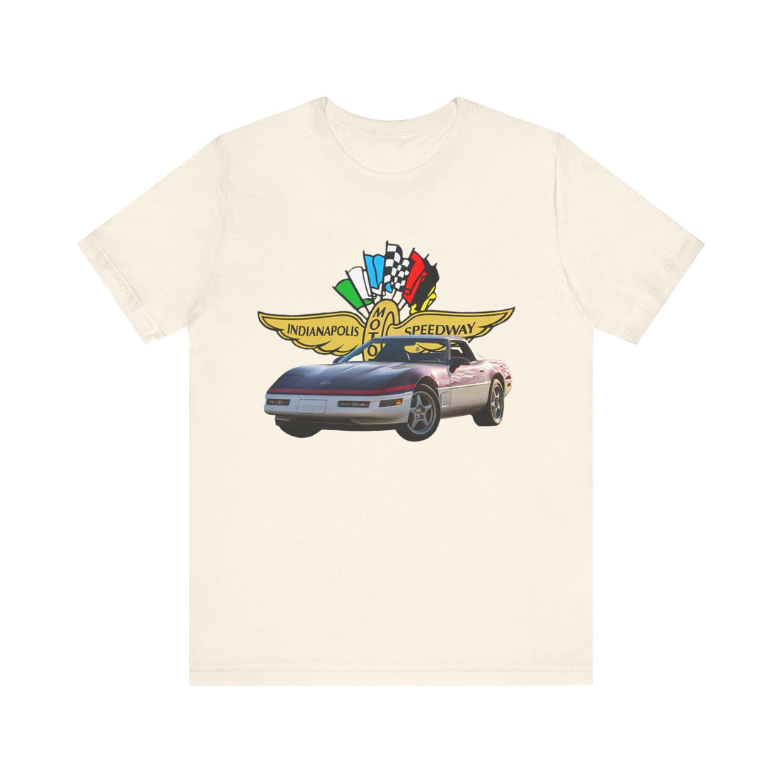 1995 Chevy Corvette Pace Car Short Sleeve Tee with Indianapolis Speedway graphic.