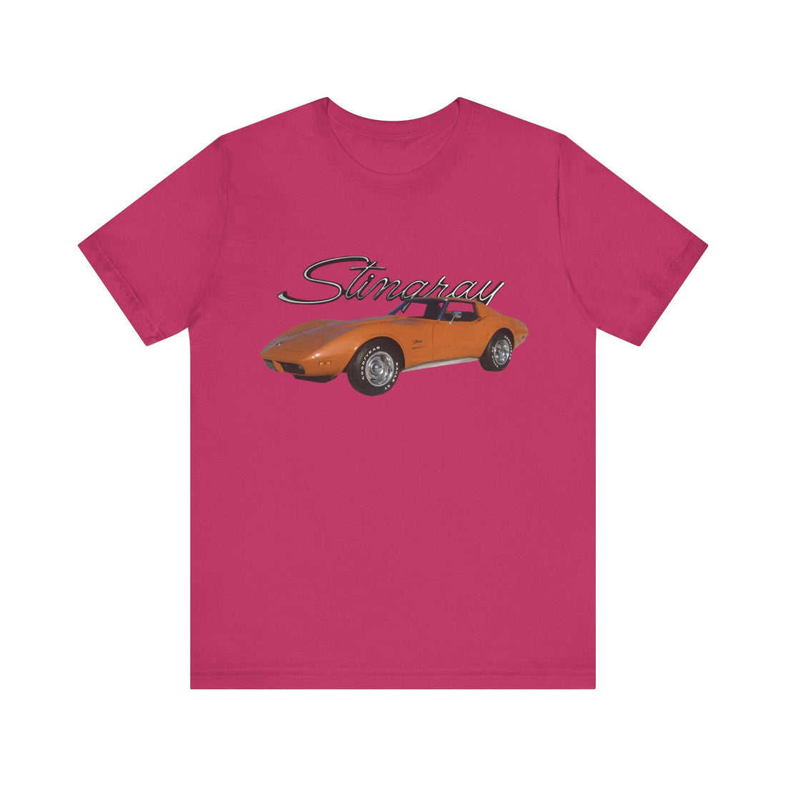 1974 Corvette Stingray short sleeve tee featuring classic vehicle graphic.