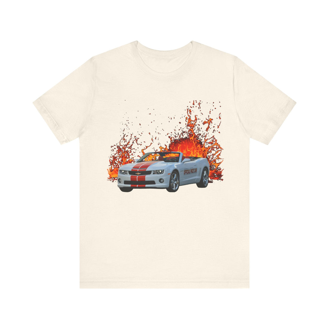 2011 Chevy Camaro Pace Car lava series short sleeve tee with fiery graphic design.