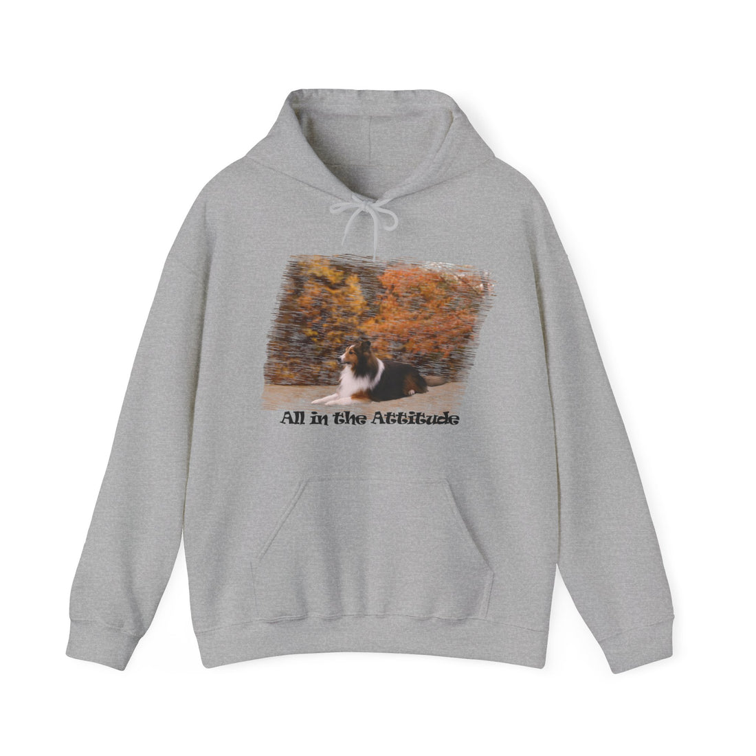 Sheltie in our Fall Attitude Hoodie