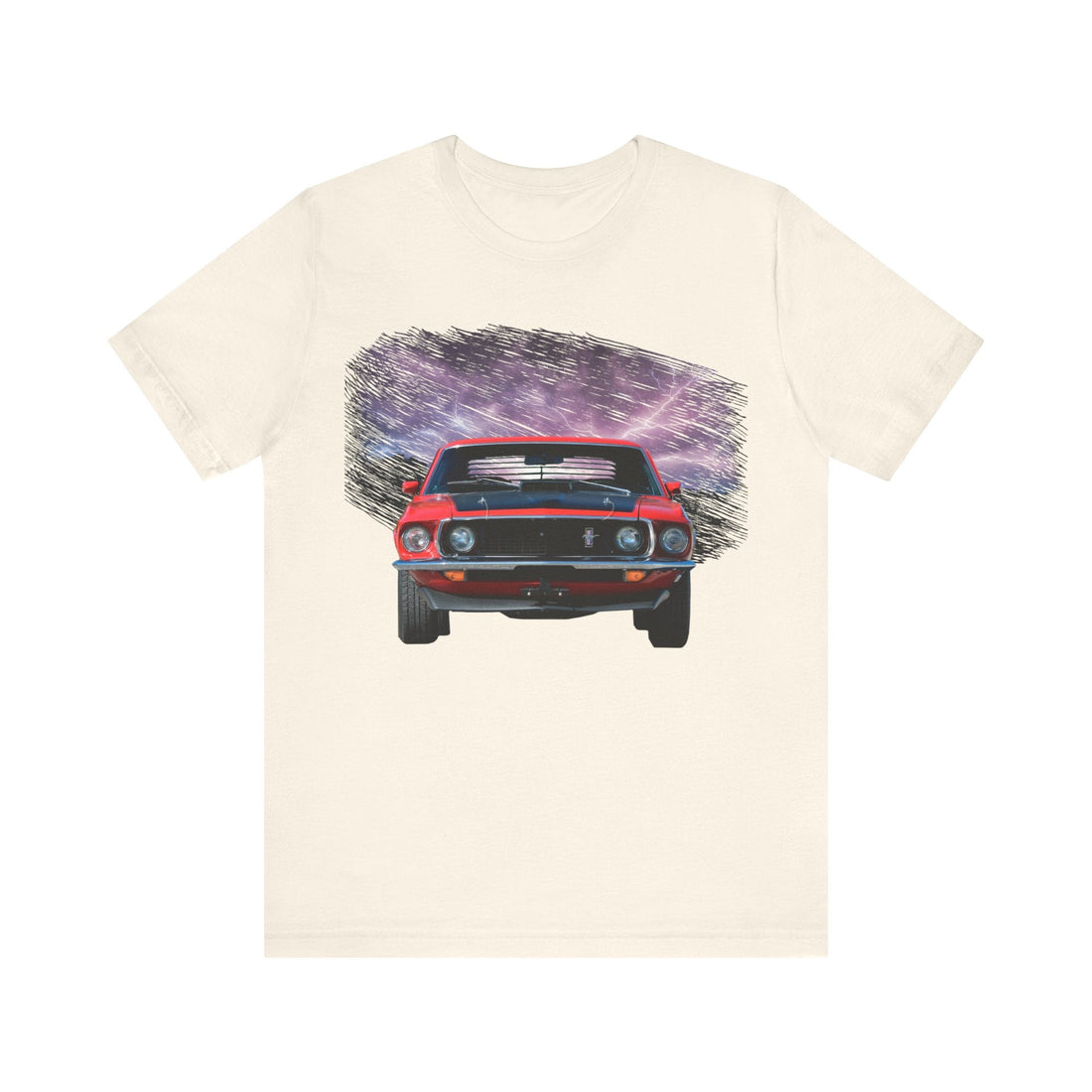 1969 Mustang Mach 1 lightning series short sleeve tee.