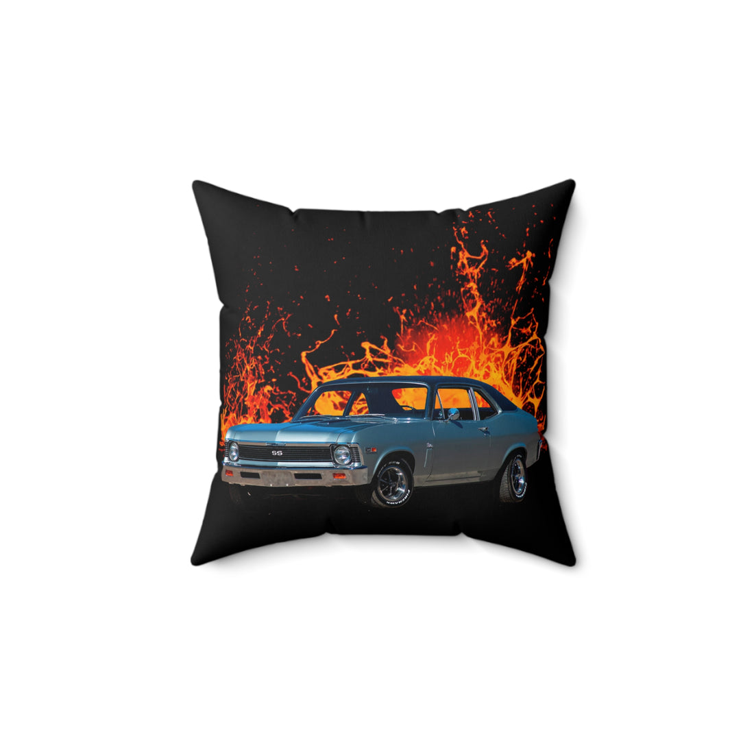 1969 Nova SS in our lava series Spun Polyester Square Pillow