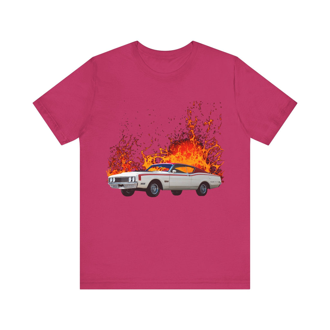 1969 Mercury Cyclone Spoiler lava series short sleeve tee with vibrant car design.