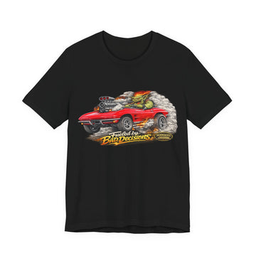Fueled by Bad Decisions! Lightly Distressed 1963 Corvette Outlaw Series T-Shirt