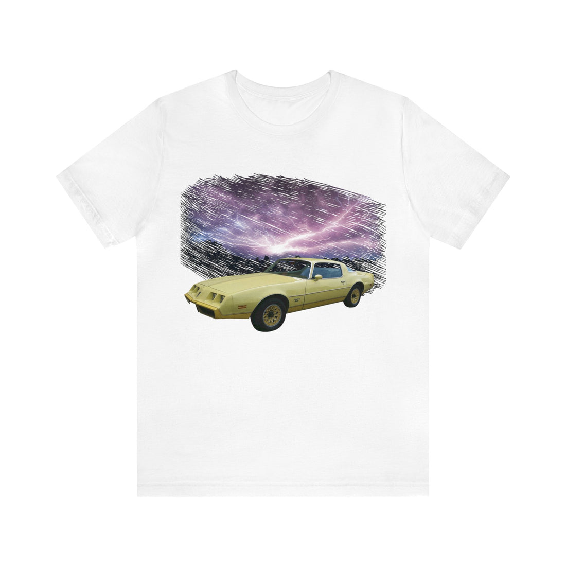 1980 Yellow Bird Firebird in our lightning series Short Sleeve Tee