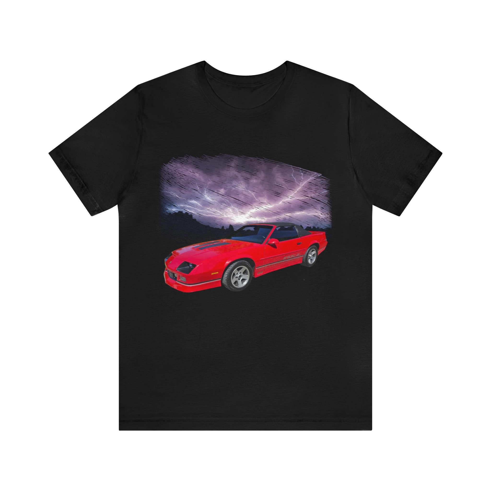 1989 Camaro Iroc-Z in our lightning series Short Sleeve Tee