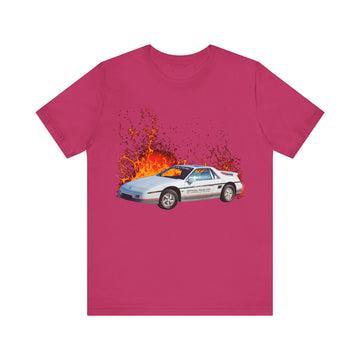 1984 Pontiac Fiero Pace Car in our lava series Short Sleeve Tee