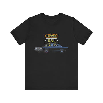 1966 Dodge Coronet in our Route 66 in the dark series Short Sleeve T-Shirt