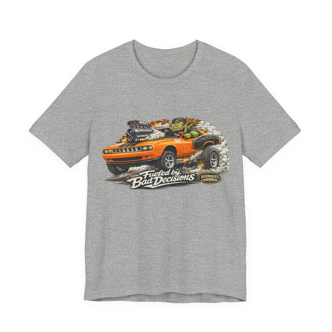 Fueled by Bad Decisions! Lightly Distressed 2014 Challenger Outlaw Series T-Shirt