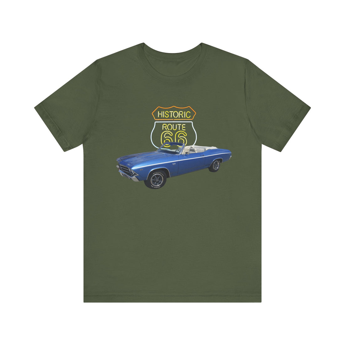 1969 Chevy Chevelle in our Route 66 in the dark series Short Sleeve T-Shirt