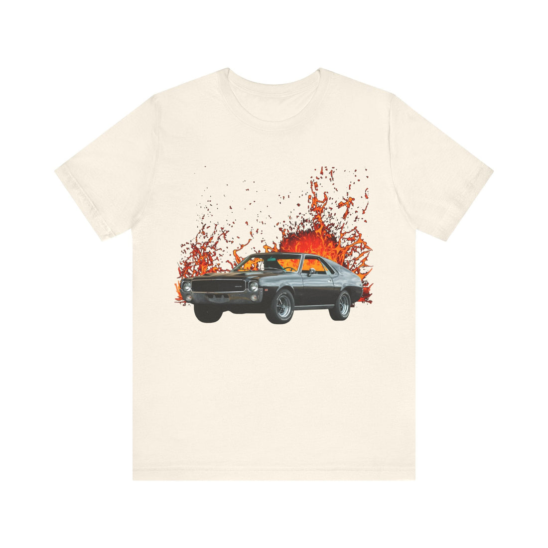 1968 AMX lava series short sleeve tee with vintage car design.