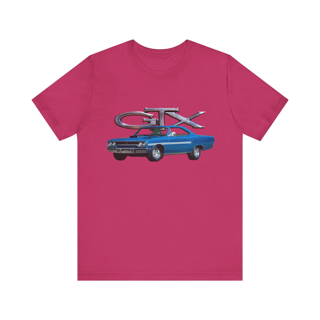 1970 Plymouth GTX Short Sleeve Tee featuring classic car graphic design.