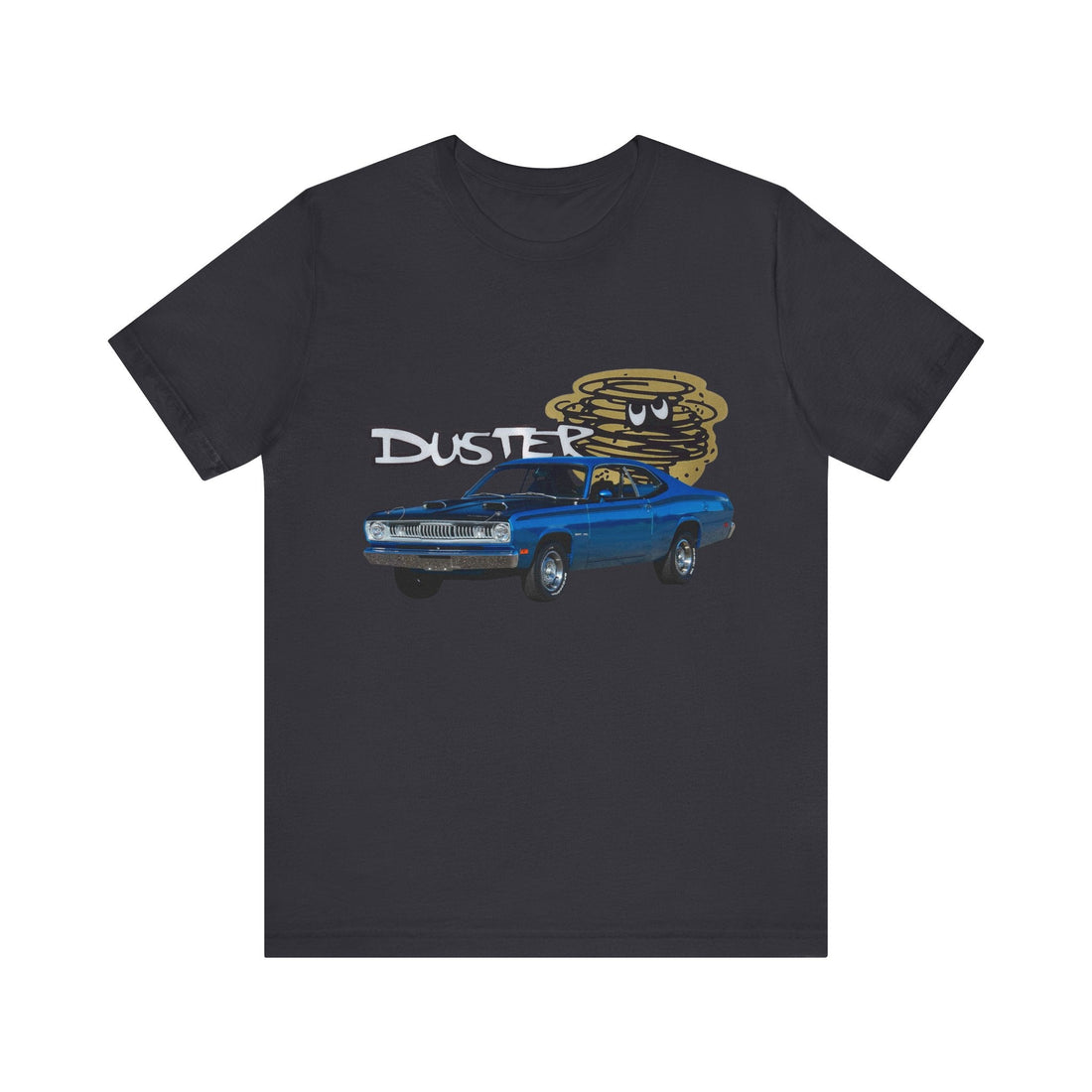 1970 Plymouth Duster Short Sleeve Tee with vintage car design.