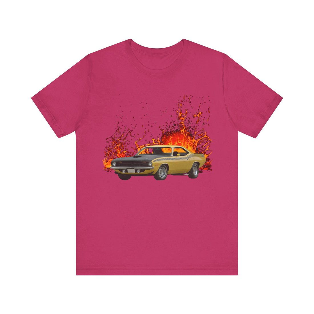1970 AAR Cuda Lava Series Short Sleeve Tee with vibrant car design.