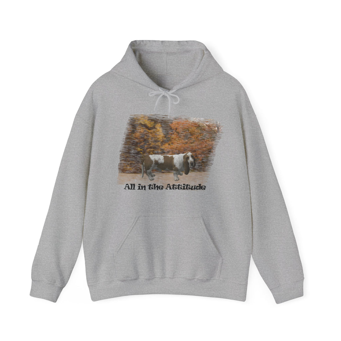 Basset Hound in our Fall Attitude Hoodie