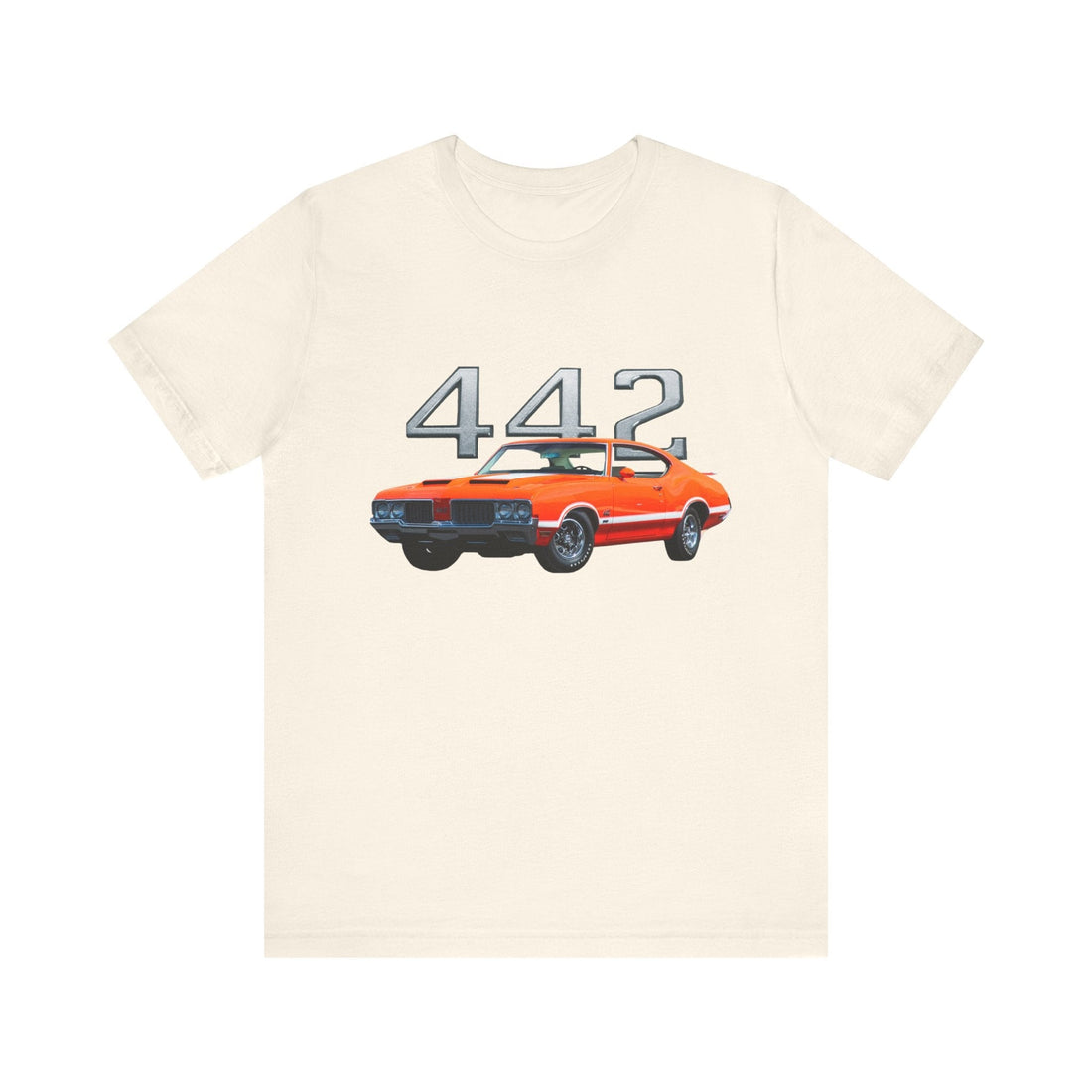 1970 Olds Cutlass 442 short sleeve T-shirt featuring classic car graphic.
