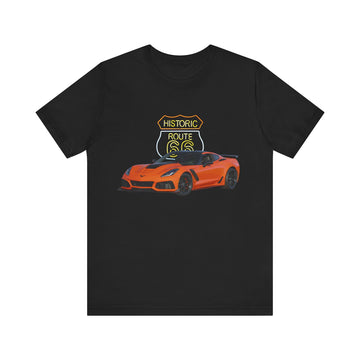 2019 Chevy Corvette in our Route 66 in the dark series Short Sleeve T-Shirt
