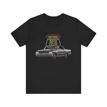 1964 Pontiac GTO in our Route 66 in the dark series Short Sleeve T-Shirt