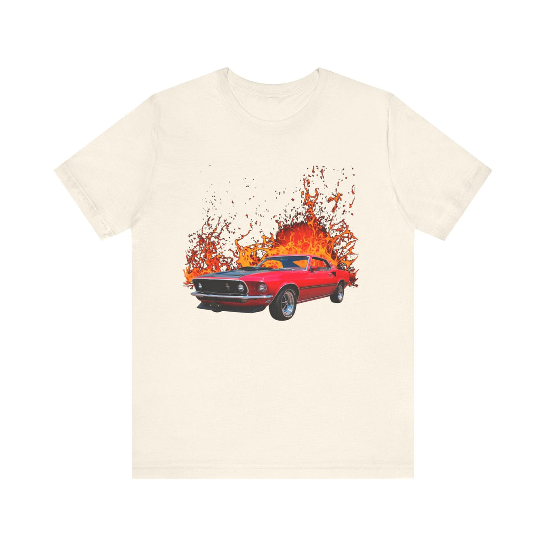 1969 Mustang Mach 1 lava series short sleeve tee design.