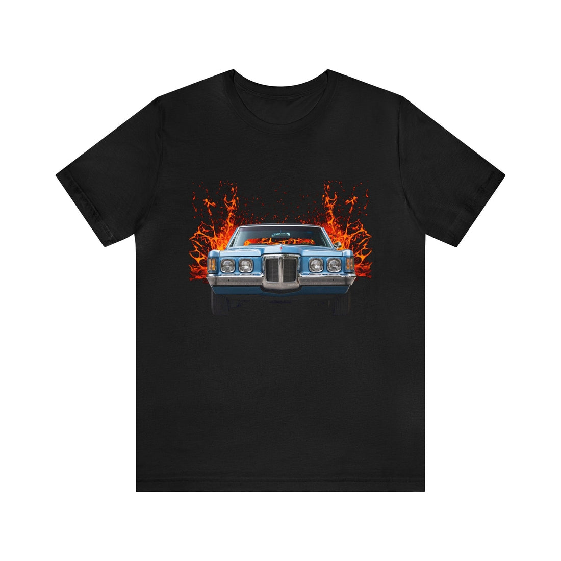 1969 Pontiac Grand Prix lava series short sleeve tee with car graphic.