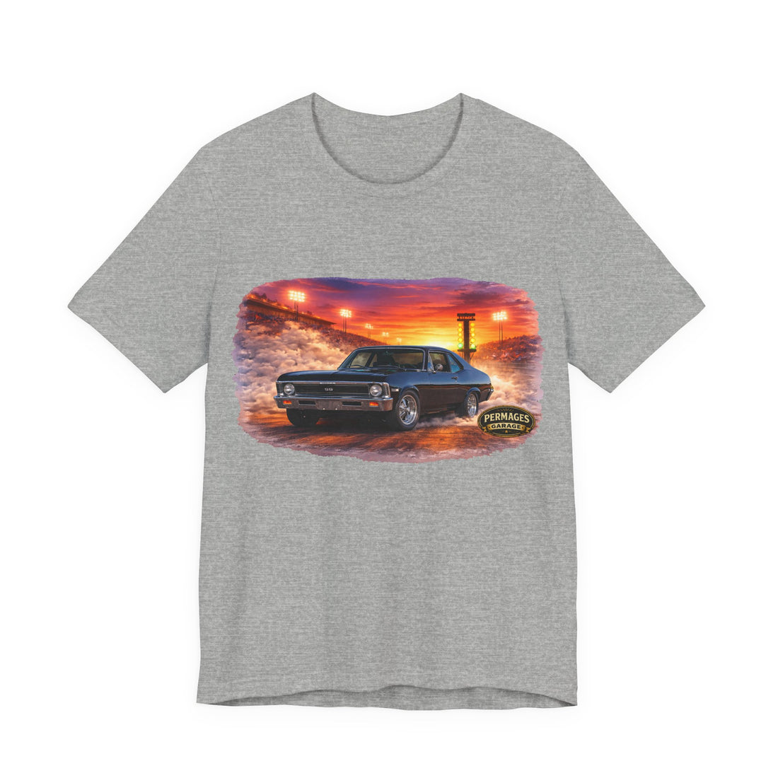 Nitro Series – High-Octane Classic  Drag Racing with Distressed 1968 Nova SS Nitro Series T-Shirt