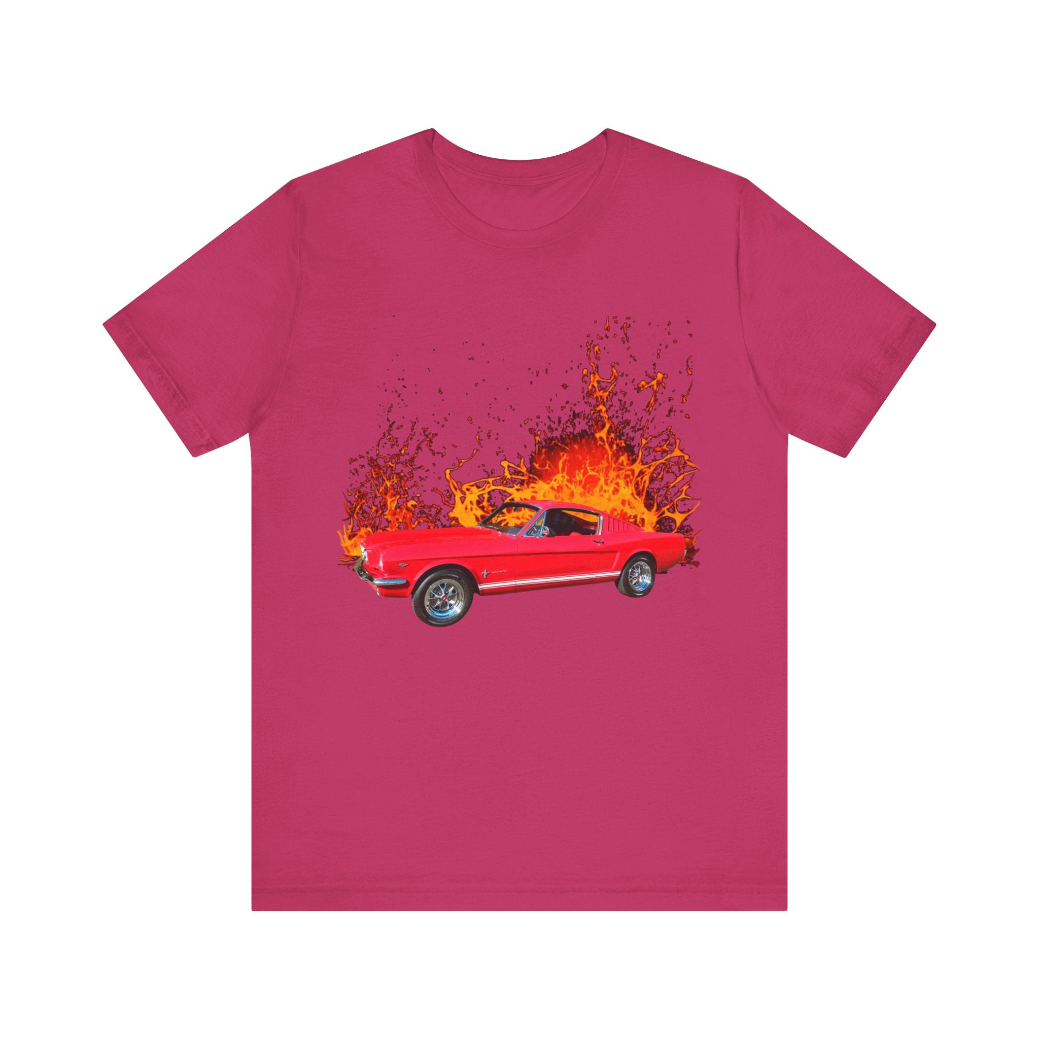 1966 Mustang Fastback in our lava series Short Sleeve Tee