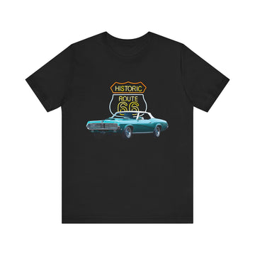 1969 Cougar XR7 in our Route 66 in the dark series Short Sleeve T-Shirt