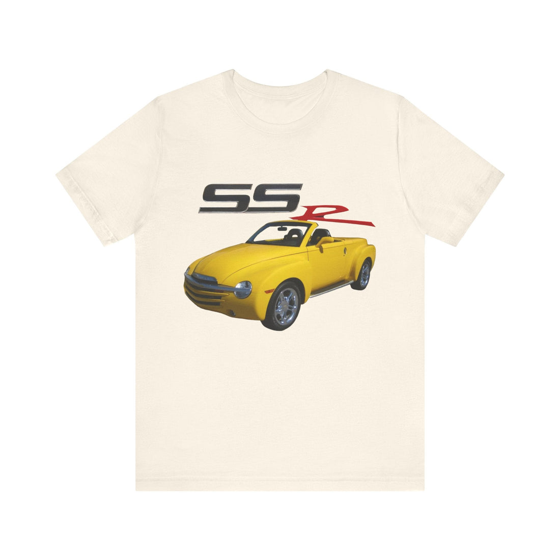 2005 SSR Short Sleeve Tee featuring yellow convertible car graphic on black fabric.