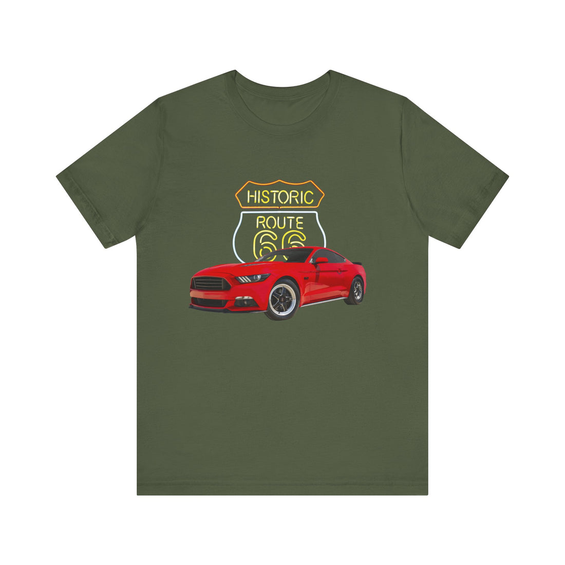 2017 Ford Mustang GT in our Route 66 in the dark series Short Sleeve T-Shirt