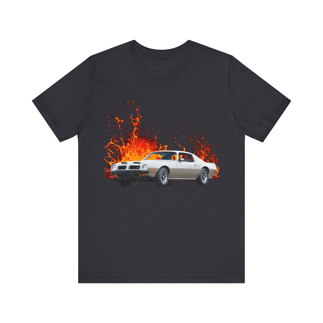1974 Pontiac Formula Firebird lava series short sleeve t-shirt with vibrant car graphic.