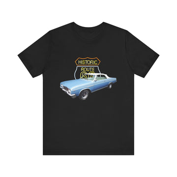 1965 Buick Gran Sport in our Route 66 in the dark series Short Sleeve T-Shirt