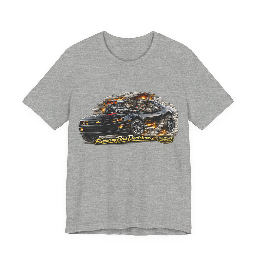 Fueled by Bad Decisions! Lightly Distressed 45th Anniversary Camaro Outlaw Series T-Shirt