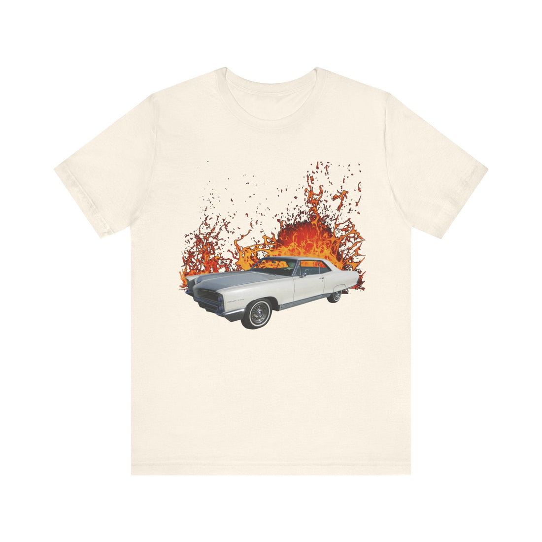 1966 Pontiac Grand Prix lava series short sleeve tee with vintage car graphic.