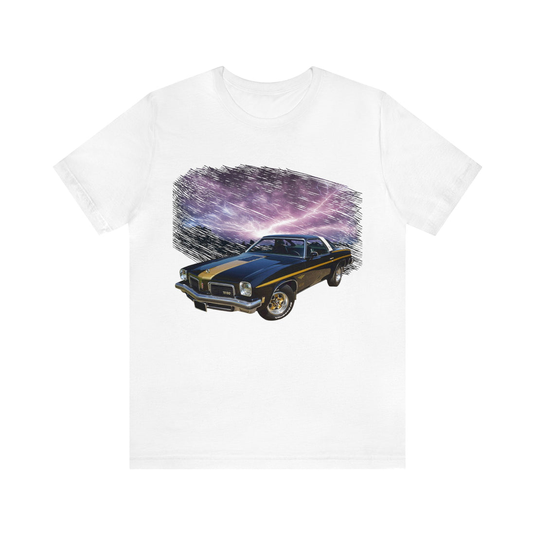 1974 Hurst Olds 442 in our lightning series Short Sleeve Tee