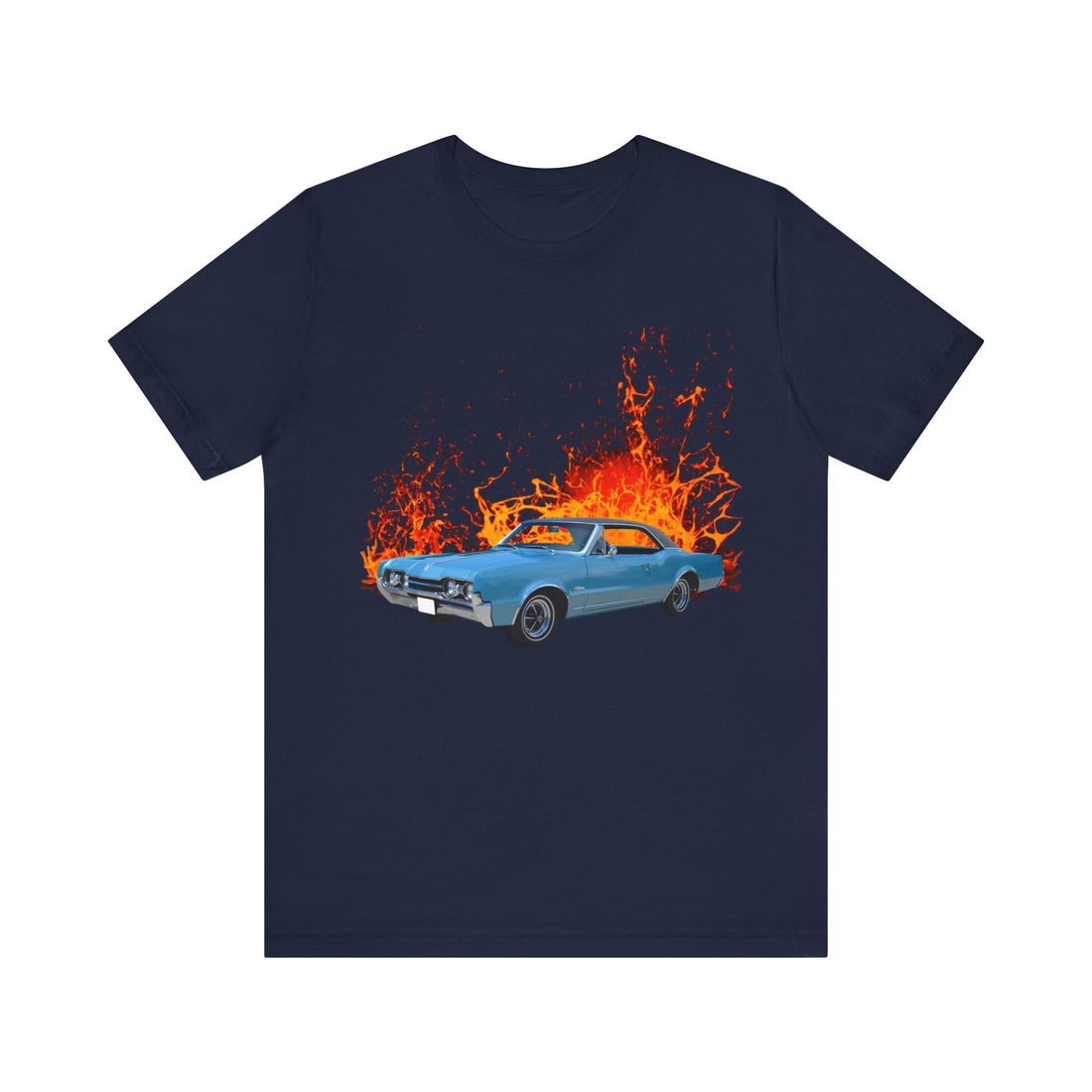 1967 Olds Cutlass lava series short sleeve tee featuring classic car graphic.
