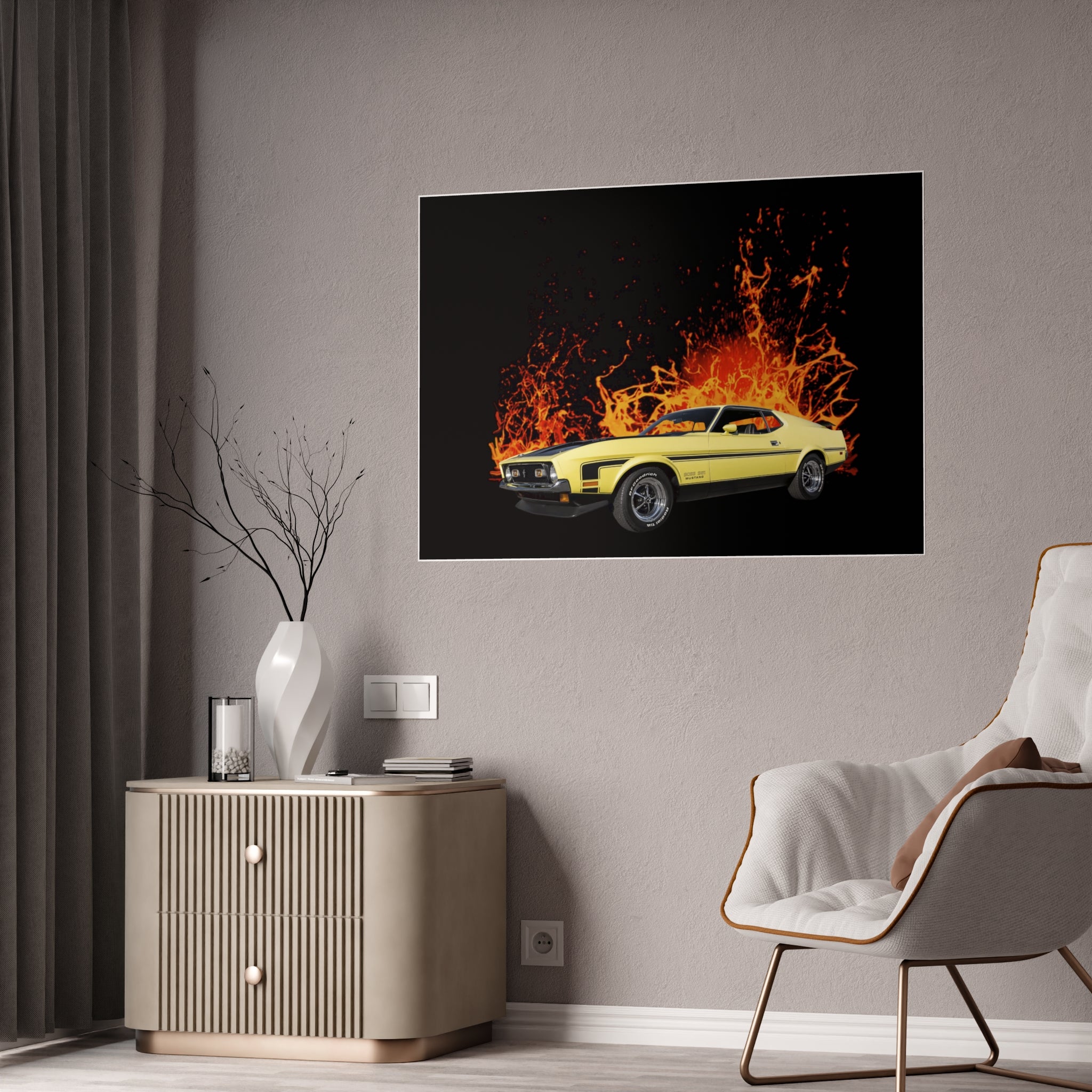 1971 Boss Mustang in our lava series Gloss Posters