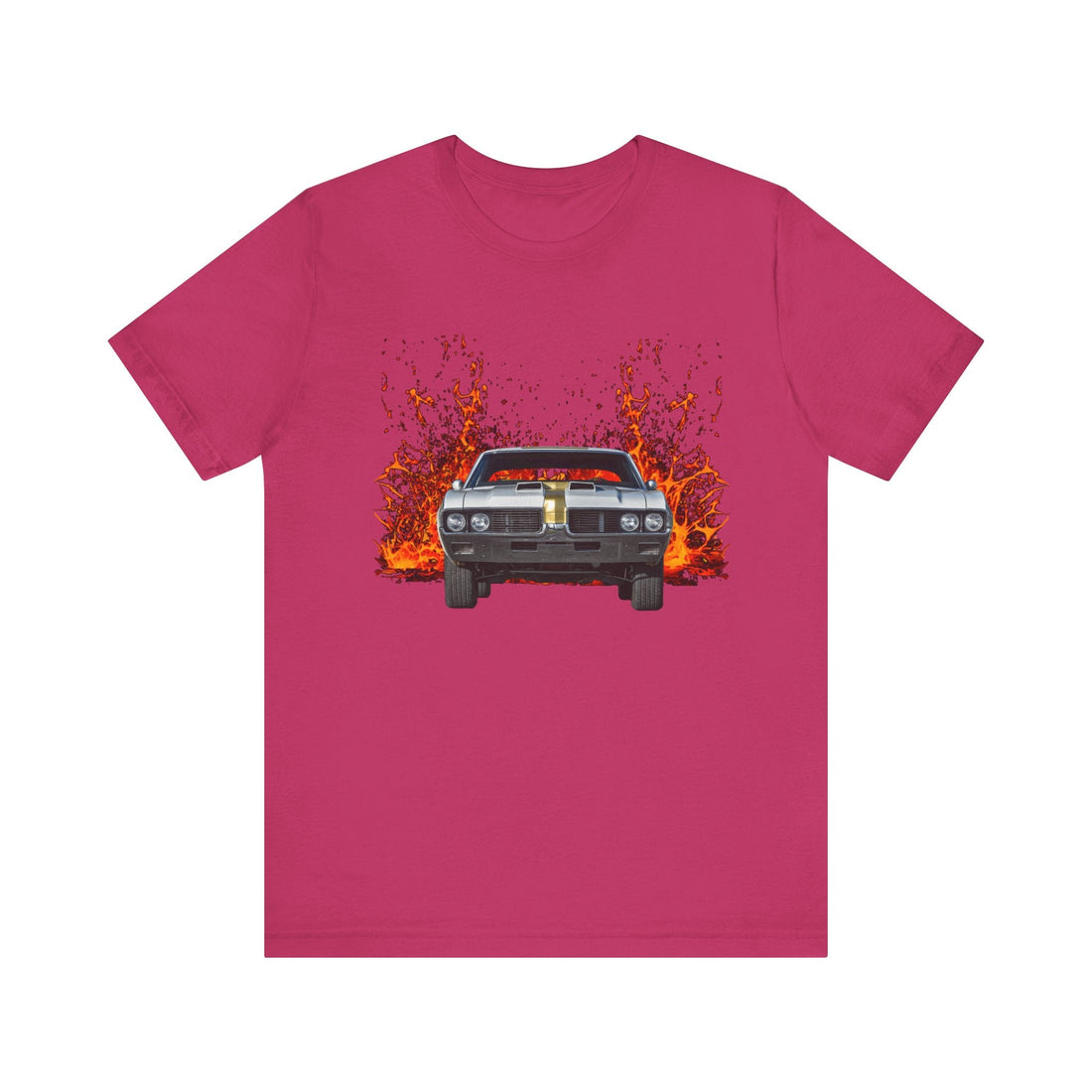 1969 Hurst Olds Cutlass 442 lava series short sleeve tee with fiery design.