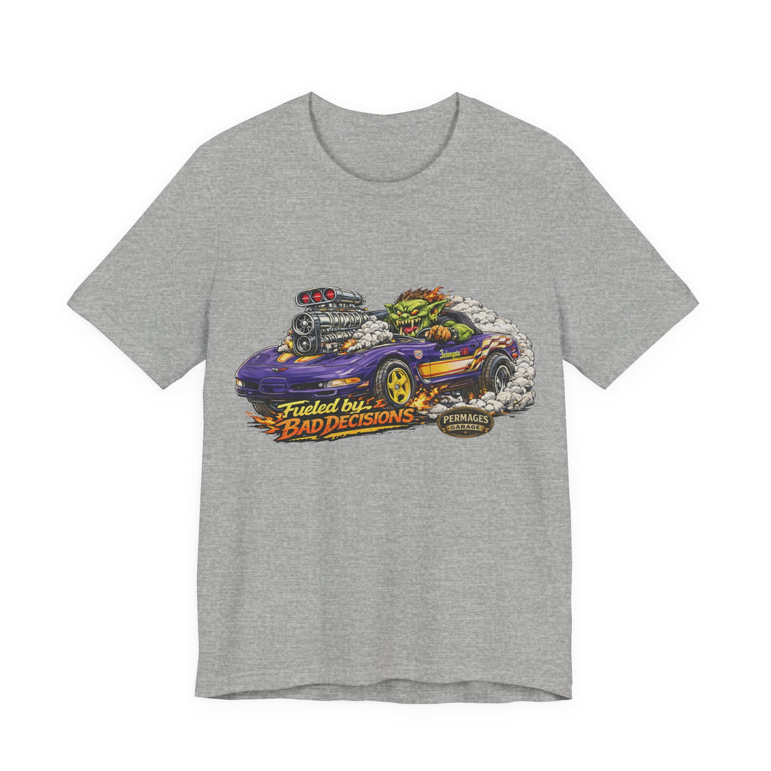 Fueled by Bad Decisions! Lightly Distressed 1998 Corvette Pace Car Outlaw Series T-Shirt