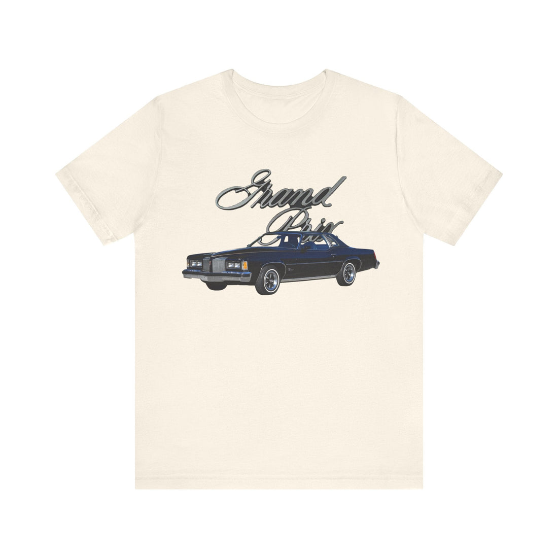 1976 Pontiac Grand Prix SJ short sleeve tee with classic car graphic.