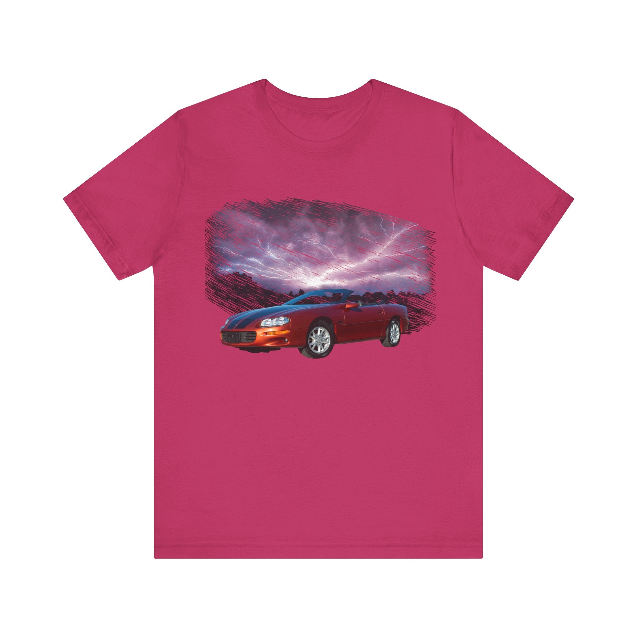 2002 Z28 Camaro in our lightning series Short Sleeve Tee