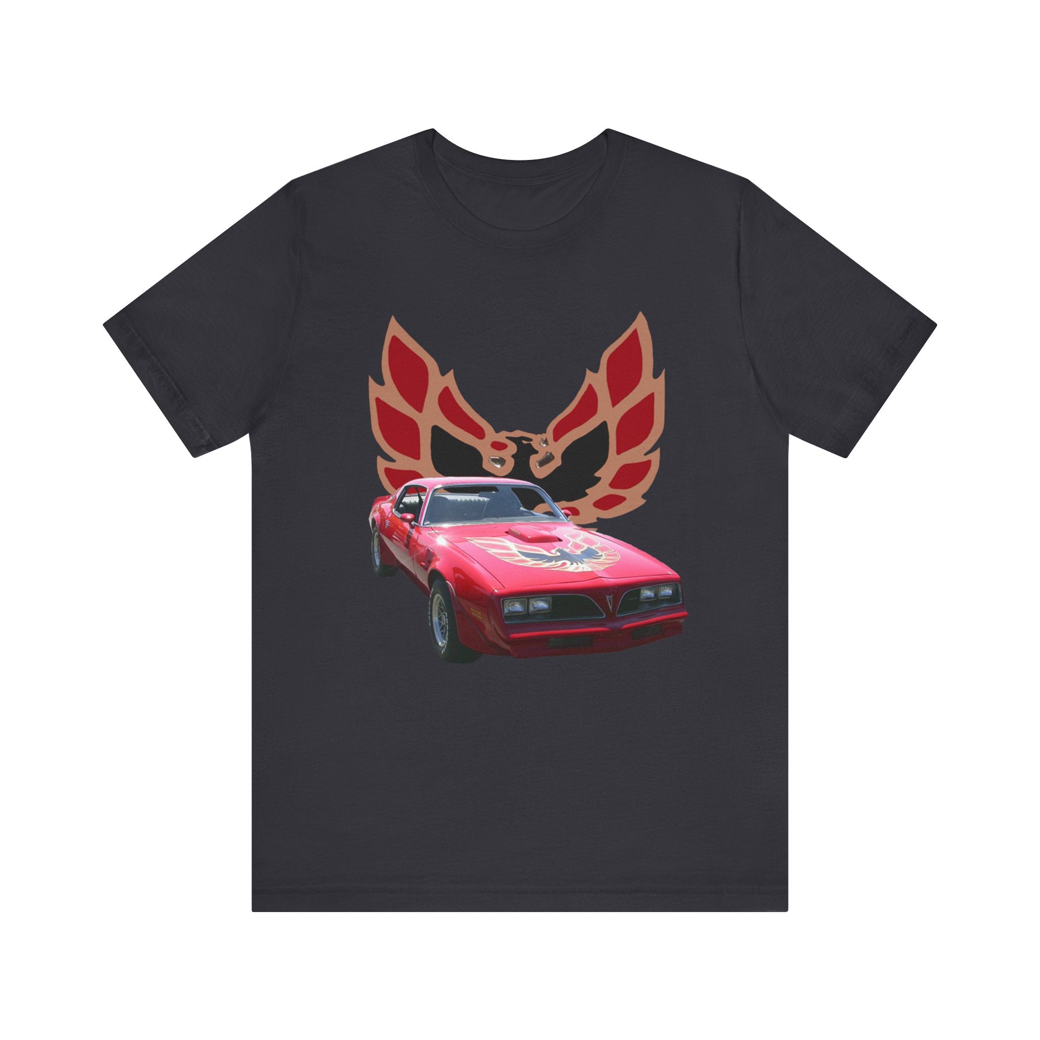 1978 Pontiac Firebird Trans AM Short Sleeve Tee featuring red vintage car design