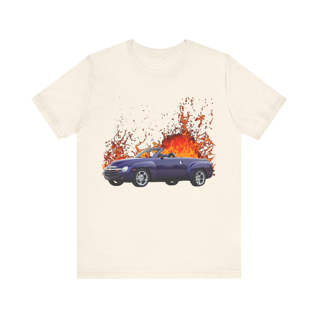 2004 Chevy SSR lava series short sleeve tee with vibrant car print.
