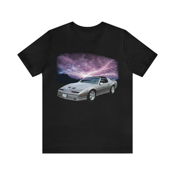 1989 Firebird Trans AM GTA in our lightning series Short Sleeve Tee