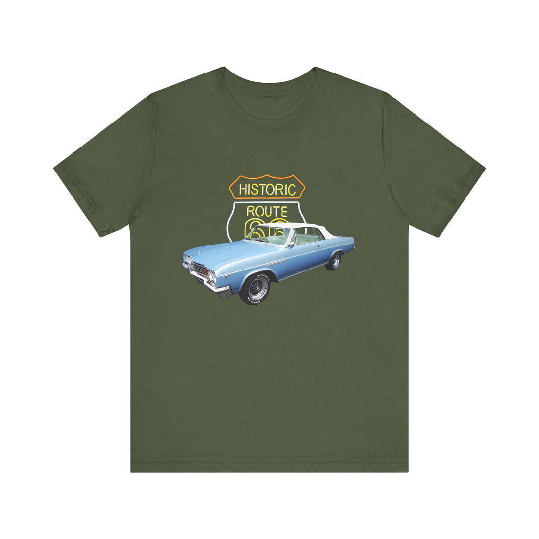 1965 Buick Gran Sport in our Route 66 in the dark series Short Sleeve T-Shirt