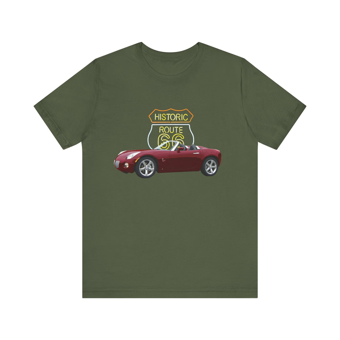 2009 Pontiac Solstice in our Route 66 in the dark series Short Sleeve T-Shirt