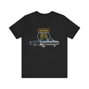 1965 Pontiac Catalina in our Route 66 in the dark series Short Sleeve T-Shirt