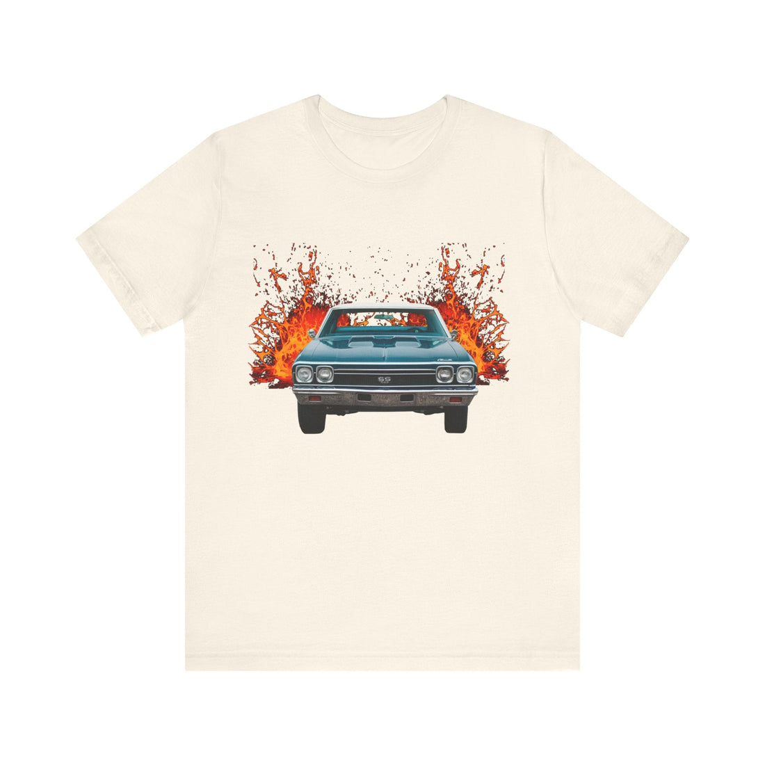 1968 Chevy Chevelle SS lava series short sleeve tee with vibrant car graphic.