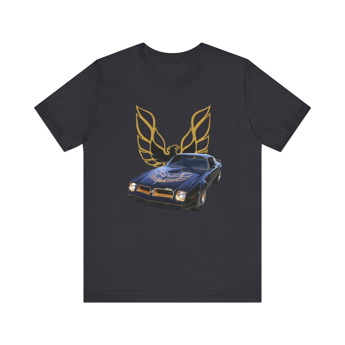 1976 Pontiac Trans AM SE short sleeve tee with classic car graphic.