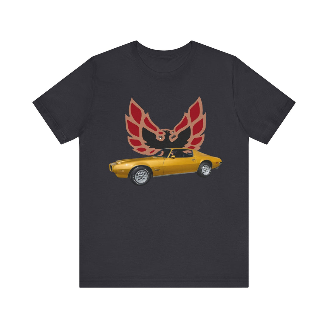 1971 Pontiac Formula Firebird Short Sleeve Tee with classic car design.
